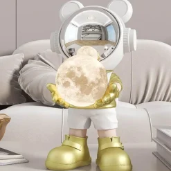 The Light Loft Beleuchtung-Astronauten-Mond-Tischlampe – Nachtlicht mit Weltraummotiv