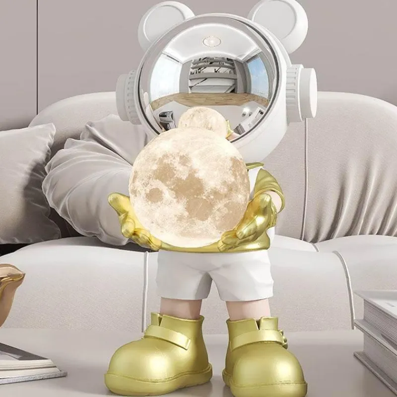 The Light Loft Beleuchtung-Astronauten-Mond-Tischlampe – Nachtlicht mit Weltraummotiv