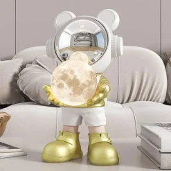 The Light Loft Beleuchtung-Astronauten-Mond-Tischlampe – Nachtlicht mit Weltraummotiv