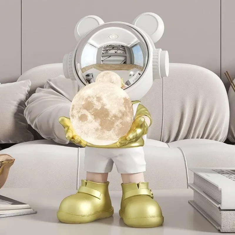 The Light Loft Beleuchtung-Astronauten-Mond-Tischlampe – Nachtlicht mit Weltraummotiv