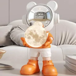 The Light Loft Beleuchtung-Astronauten-Mond-Tischlampe – Nachtlicht mit Weltraummotiv
