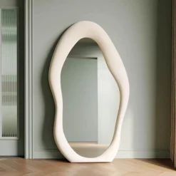 Timeless Touch Wohndeko-Asymmetrischer Wellenspiegel – kurviger dekorativer Wandakzent