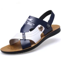 Herren Wilderness Haven Herrenschuhe|Camping Im Freien-Atmungsaktive Strandpantoffeln aus Leder – modische Sommerschuhe für Herren