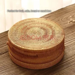 Feast u0026 Flair Küche & Esszimmer-Aufbewahrungsbox aus Rattan – dekorativer Küchen-Organizerkorb mit Deckel