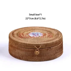 Feast u0026 Flair Küche & Esszimmer-Aufbewahrungsbox aus Rattan – dekorativer Küchen-Organizerkorb mit Deckel