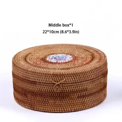 Feast u0026 Flair Küche & Esszimmer-Aufbewahrungsbox aus Rattan – dekorativer Küchen-Organizerkorb mit Deckel