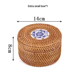 Feast u0026 Flair Küche & Esszimmer-Aufbewahrungsbox aus Rattan – dekorativer Küchen-Organizerkorb mit Deckel