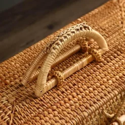 Feast u0026 Flair Küche & Esszimmer-Aufbewahrungsbox aus Rattan – tragbarer Picknickkorb, Tee-Organizer