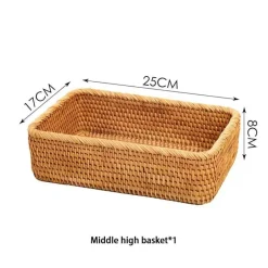 Feast u0026 Flair Küche & Esszimmer-Aufbewahrungsbox aus Rattan – Vielseitiger Korb-Organizer für Zuhause und den Kleiderschrank