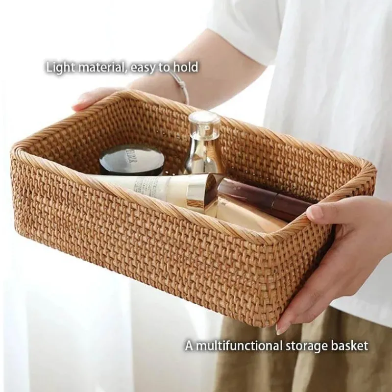 Feast u0026 Flair Küche & Esszimmer-Aufbewahrungsbox aus Rattan – Vielseitiger Korb-Organizer für Zuhause und den Kleiderschrank