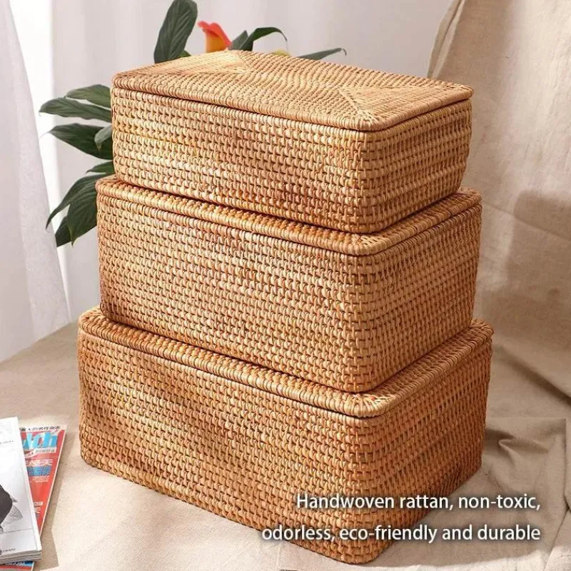 Feast u0026 Flair Küche & Esszimmer-Aufbewahrungsbox aus Rattan – Vielseitiger Korb-Organizer für Zuhause und den Kleiderschrank