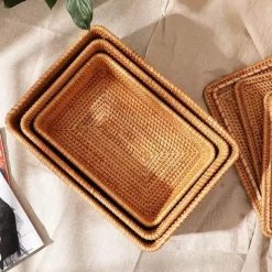 Feast u0026 Flair Küche & Esszimmer-Aufbewahrungsbox aus Rattan – Vielseitiger Korb-Organizer für Zuhause und den Kleiderschrank