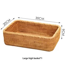 Feast u0026 Flair Küche & Esszimmer-Aufbewahrungsbox aus Rattan – Vielseitiger Korb-Organizer für Zuhause und den Kleiderschrank