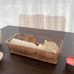 Tom Küche & Esszimmer-Aufbewahrungsbox für Teeservice – Organizer-Etui mit Deckel und Löffel