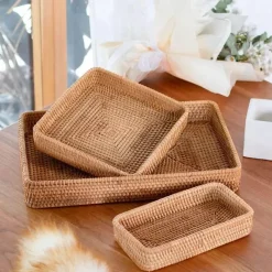 Feast u0026 Flair Küche & Esszimmer-Aufbewahrungskorb aus Rattan – Stilvoller Korb-Küchenorganizer