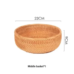 Feast u0026 Flair Küche & Esszimmer-Aufbewahrungskorb aus Rattan – Vielseitiger Snack- und Obst-Organizer