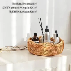 Feast u0026 Flair Küche & Esszimmer-Aufbewahrungskorb aus Rattan – Vielseitiger Snack- und Obst-Organizer