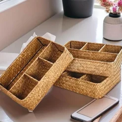 The Finishing Touch Wohndeko-Aufbewahrungskorb aus Rattan – Stilvolle Organizer-Lösung