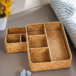 The Finishing Touch Wohndeko-Aufbewahrungskorb aus Rattan – Stilvolle Organizer-Lösung