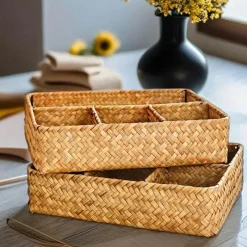 The Finishing Touch Wohndeko-Aufbewahrungskorb aus Rattan – Stilvolle Organizer-Lösung