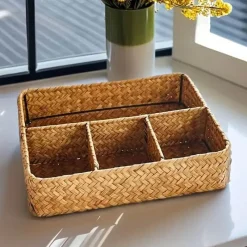 The Finishing Touch Wohndeko-Aufbewahrungskorb aus Rattan – Stilvolle Organizer-Lösung