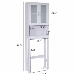 The Blissful Bath Badezimmer|Möbel-Aufbewahrungsschrank aus Holz über der Toilette – platzsparender Organizer