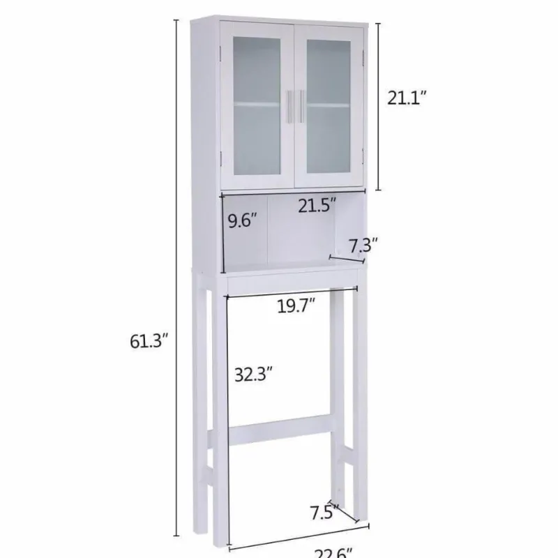 The Blissful Bath Badezimmer|Möbel-Aufbewahrungsschrank aus Holz über der Toilette – platzsparender Organizer