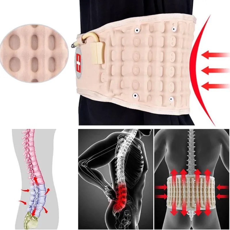 The Relaxation Nook Massageprodukte|Gesundheits-Gadgets-Aufblasbarer Lendenstützgürtel mit Massagegerät – Hilfe zur Linderung von Rückenschmerzen