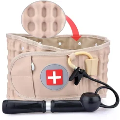 The Relaxation Nook Massageprodukte|Gesundheits-Gadgets-Aufblasbarer Lendenstützgürtel mit Massagegerät – Hilfe zur Linderung von Rückenschmerzen