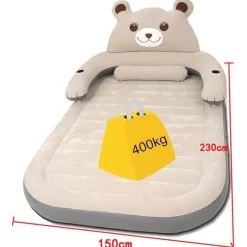 Kinder Comfort u0026 Style Kinderzimmermöbel-Aufblasbares Bärenbett mit Rückenlehne – Bequemes Cartoon-Design