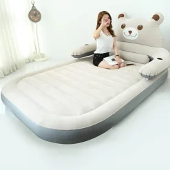Kinder Comfort u0026 Style Kinderzimmermöbel-Aufblasbares Bärenbett mit Rückenlehne – Bequemes Cartoon-Design