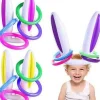 The Decor Haven Babyspielzeug-Aufblasbares Ringwurfspiel mit Osterhasenohren – lustige Frühlingsaktivität im Freien