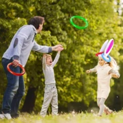 The Decor Haven Babyspielzeug-Aufblasbares Ringwurfspiel mit Osterhasenohren – lustige Frühlingsaktivität im Freien