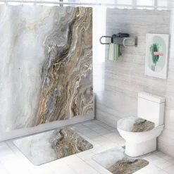 Aqua Essence Badezimmer-Aurora Duschvorhang-Set – Elegantes Badezimmerdekor