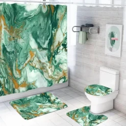 Aqua Essence Badezimmer-Aurora Duschvorhang-Set – Elegantes Badezimmerdekor