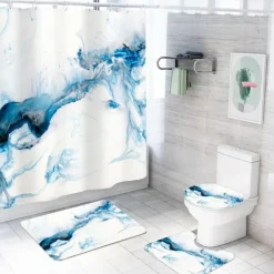 Aqua Essence Badezimmer-Aurora Duschvorhang-Set – Elegantes Badezimmerdekor