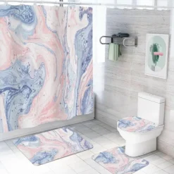 Aqua Essence Badezimmer-Aurora Duschvorhang-Set – Elegantes Badezimmerdekor