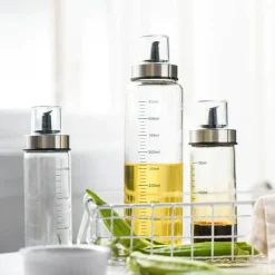 Tom Küche & Esszimmer-Auslaufsichere Gewürzflaschen aus Glas – Küchenaufbewahrungsset 150 ml 300 ml 450 ml