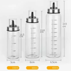 Tom Küche & Esszimmer-Auslaufsichere Gewürzflaschen aus Glas – Küchenaufbewahrungsset 150 ml 300 ml 450 ml