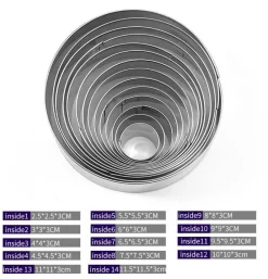Tom Küche & Esszimmer-Ausstechformen-Set aus Edelstahl – Runde Backwerkzeuge