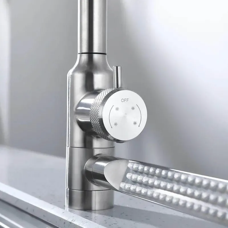 Tranquil Waters Badezimmer|Küche & Esszimmer-Ausziehbarer Regenwasser-Küchenhahn – Modernes Wasserfall-Design