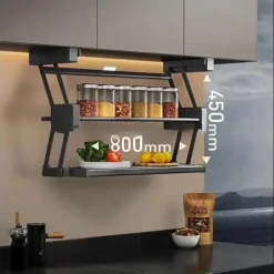 The Decor Haven Küche & Esszimmer-Ausziehbares Küchenschrank-Organizer-Regal – platzsparende Aufbewahrungslösung