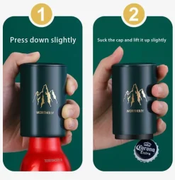 The Culinary Kit Küche & Esszimmer-Automatischer Flaschenöffner – Easy-Press-Design für mühelosen Zugriff auf Bier und Getränke