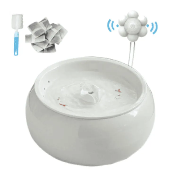 Furry Haven Haustierzubehör|Reinigungswerkzeuge Für Haustiere-Automatischer Haustier-Wasserbrunnen – intelligenter Keramikspender für Katzen und Hunde