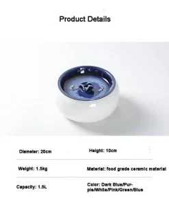 Furry Haven Haustierzubehör|Reinigungswerkzeuge Für Haustiere-Automatischer Haustier-Wasserbrunnen – intelligenter Keramikspender für Katzen und Hunde