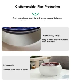 Furry Haven Haustierzubehör|Reinigungswerkzeuge Für Haustiere-Automatischer Haustier-Wasserbrunnen – intelligenter Keramikspender für Katzen und Hunde