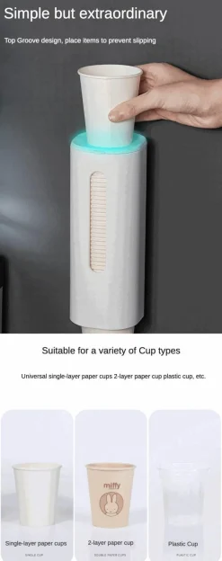 Deco Küche & Esszimmer-Automatischer Pappbecherspender - Getränkezubehör zur Wandmontage