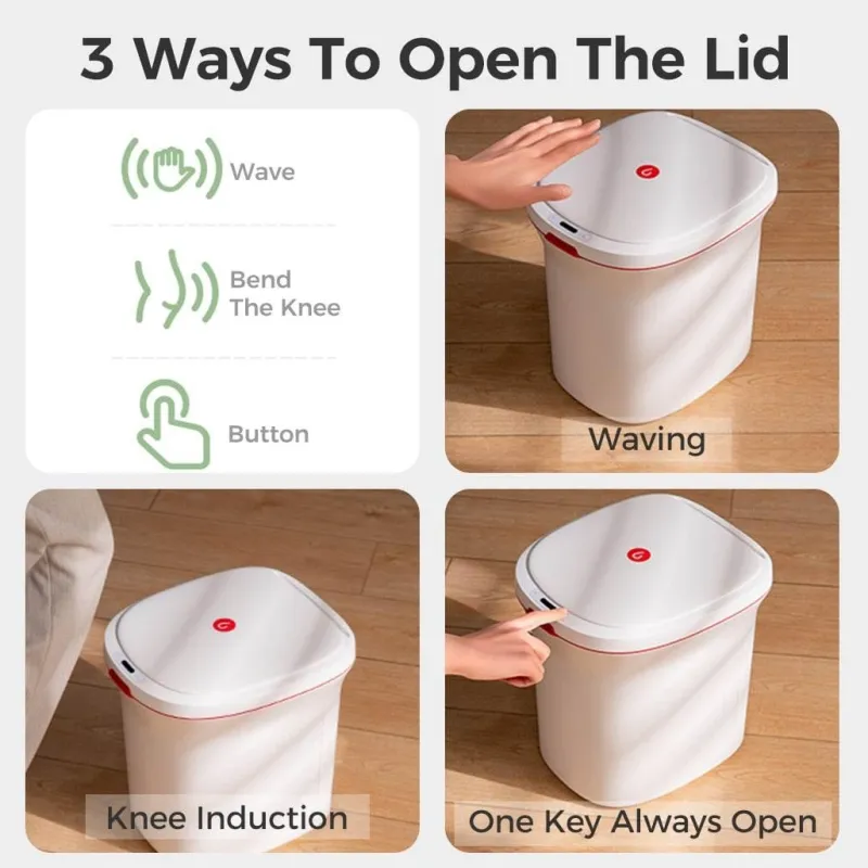 The Decor Haven Küche & Esszimmer|Gadgets Für Zuhause-Automatischer Sensor-Mülleimer – Smart Bagging-Funktion