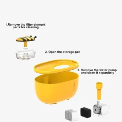 Furry Haven Haustierzubehör|Reinigungswerkzeuge Für Haustiere-Automatischer Trinkbrunnen für Haustiere – Honey Flow Design