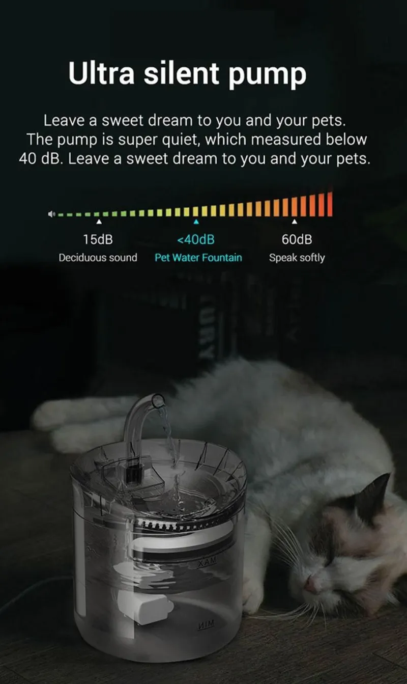 Furendo Haustierzubehör|Tierfütterung-Automatischer Wasserbrunnen für Haustiere – Sensoraktivierter Spender für Katzen und Hunde